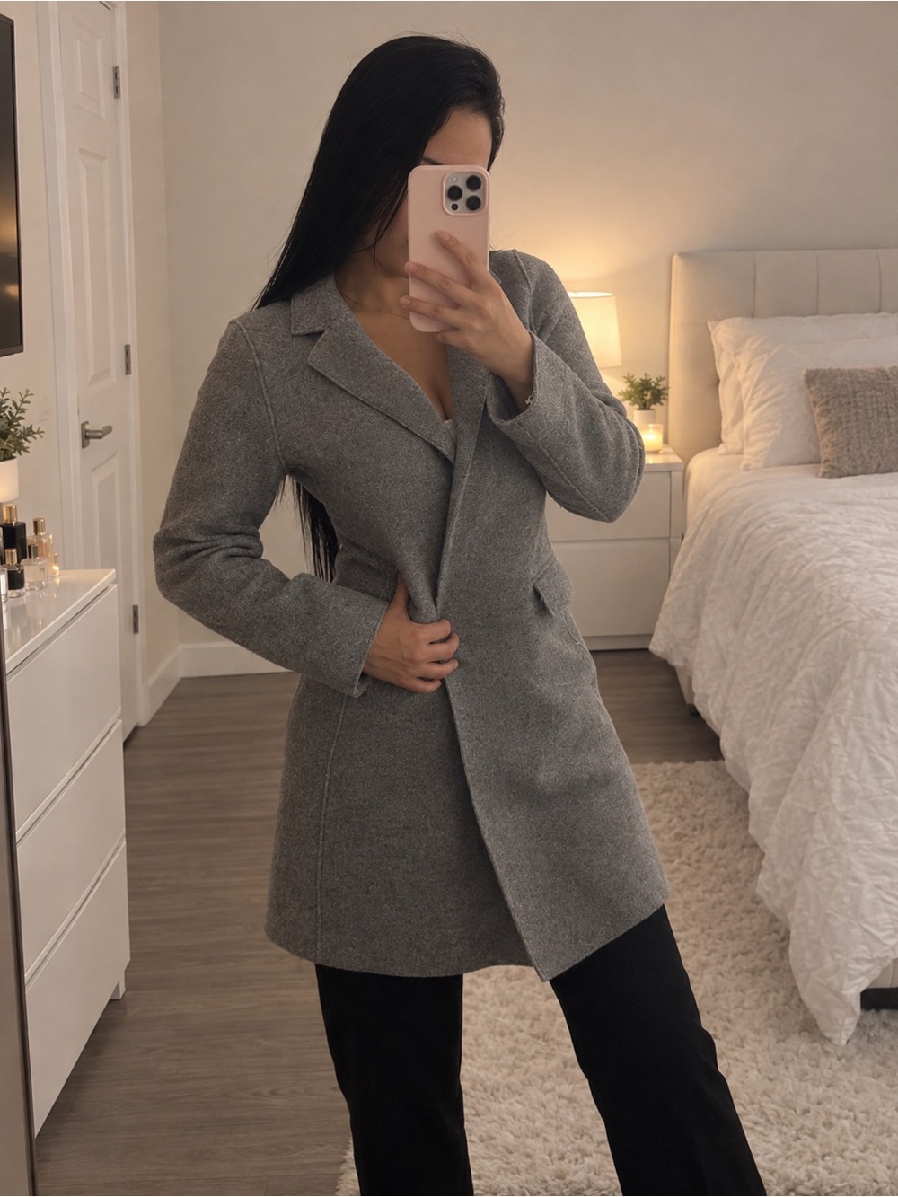 Womens gray mid-length gray coat size 10